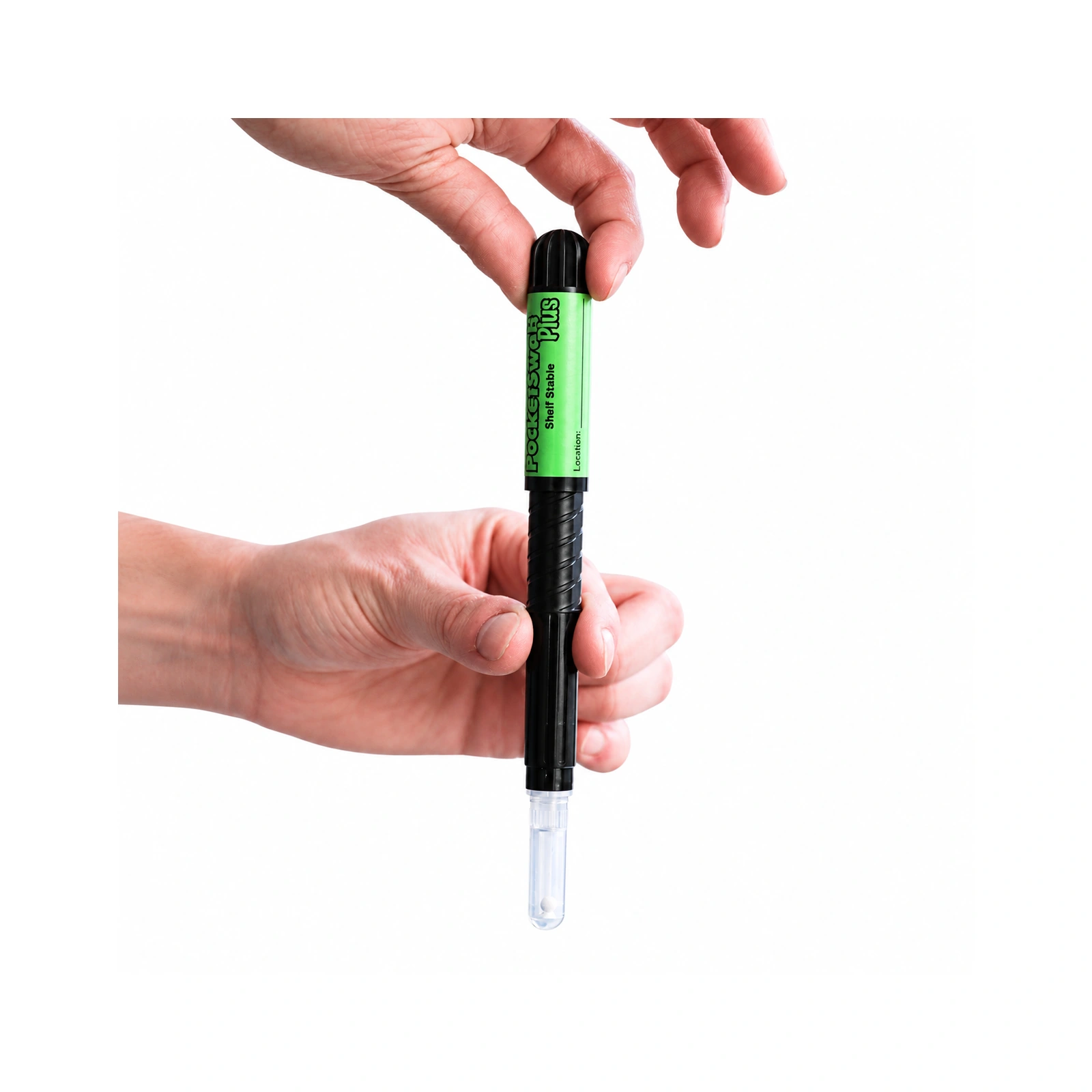 Returning PocketSwab Plus to its holder