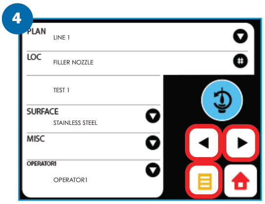 PocketSwab Plus — stap 4: Selecteer de meetlocatie